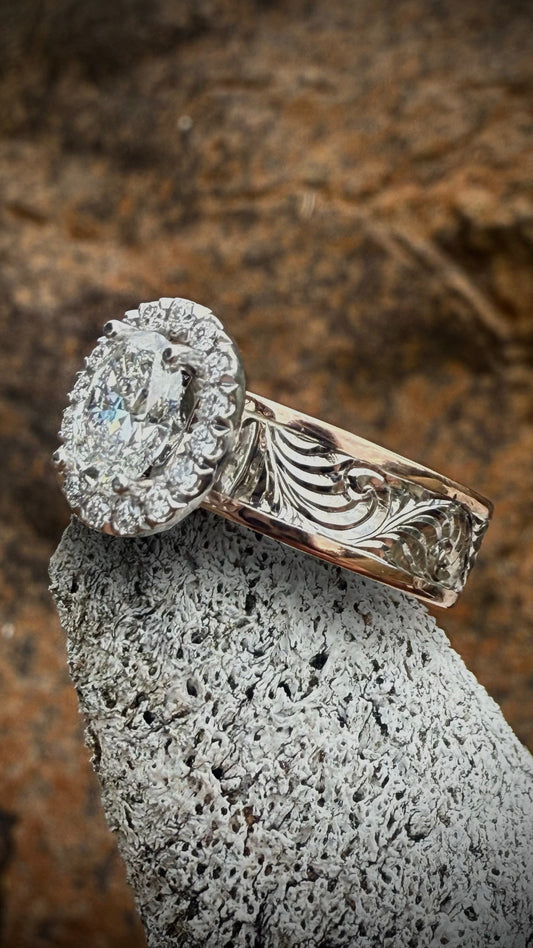 Two Tone Diamond Ring Sz 8