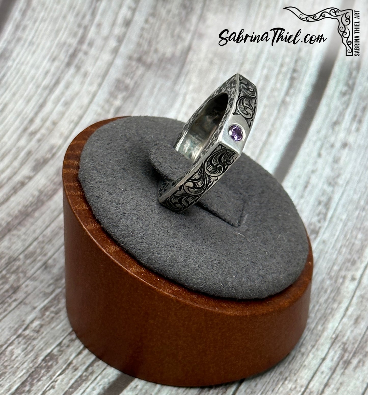 Sandcast Square Sterling Ring