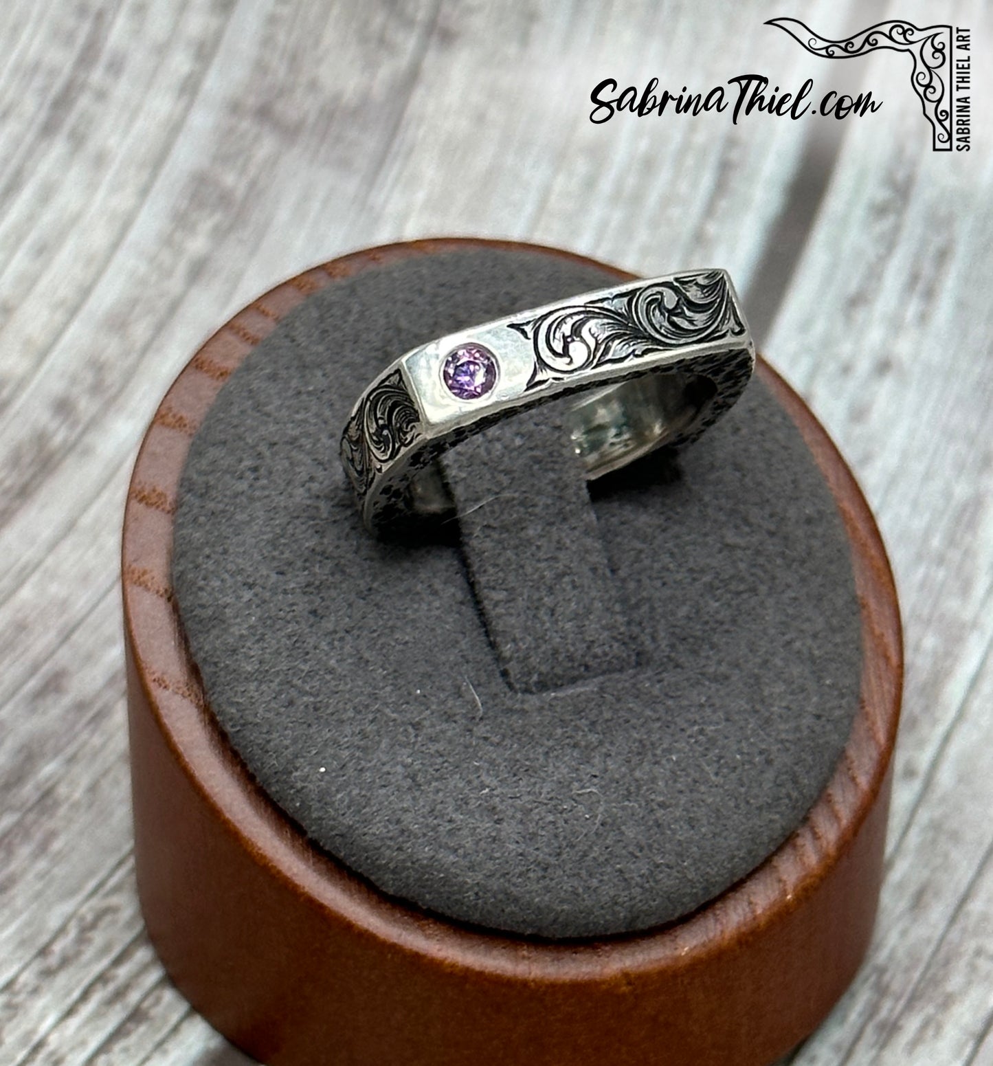 Sandcast Square Sterling Ring