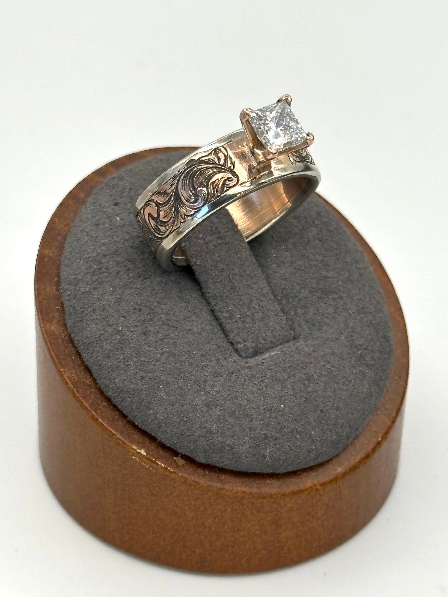 Two Tone Gold Engagement Ring Sz 8.25