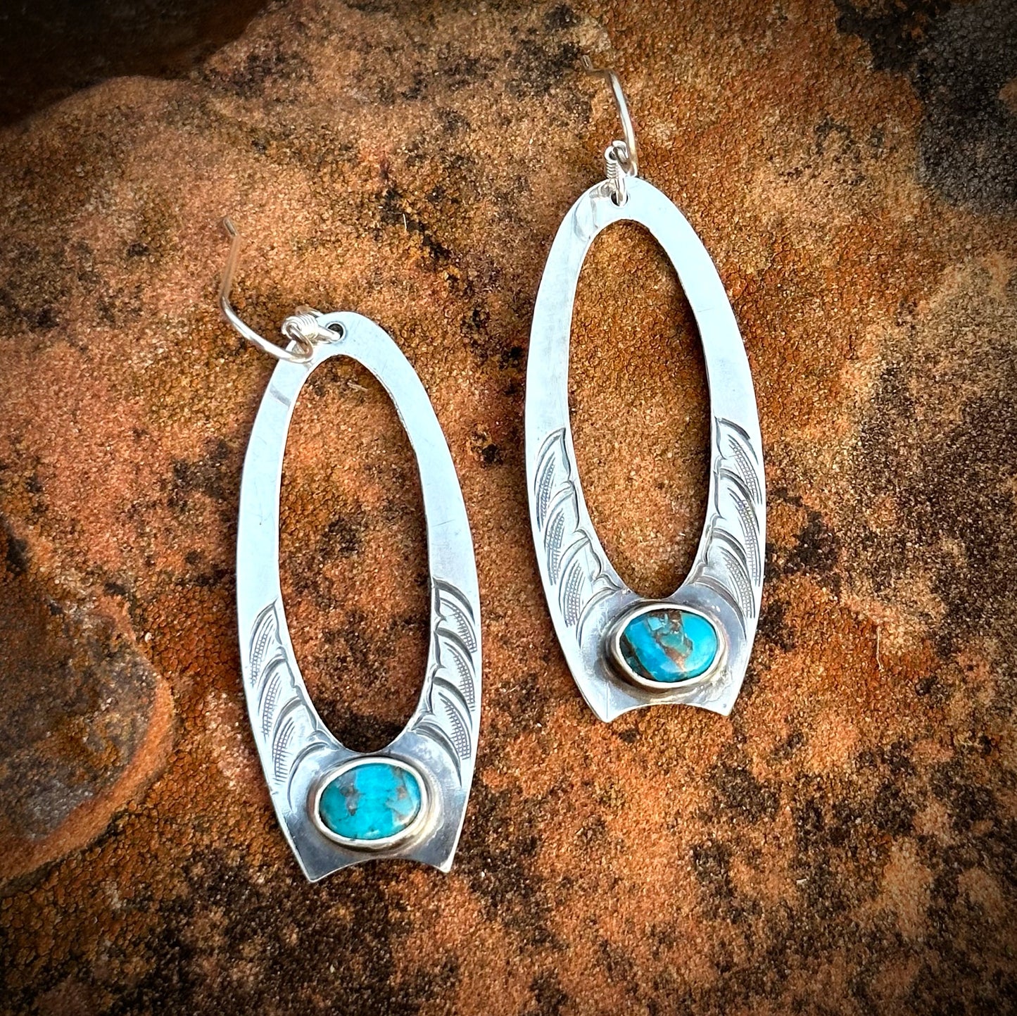Oval Earrings Turquoise