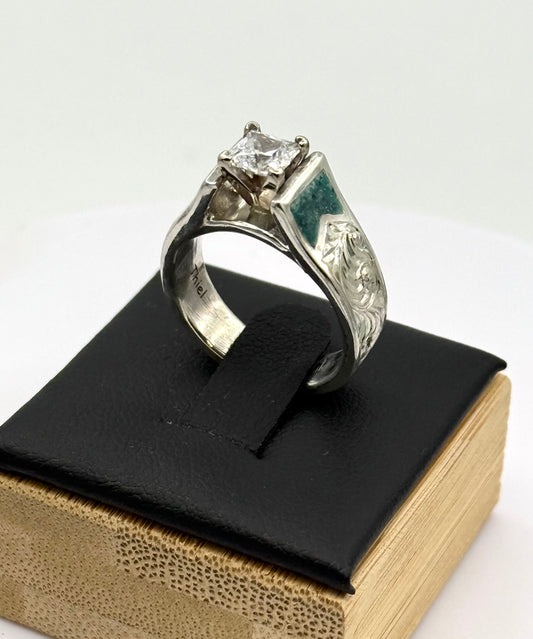 Sterling Engagement Ring Sz 6.75