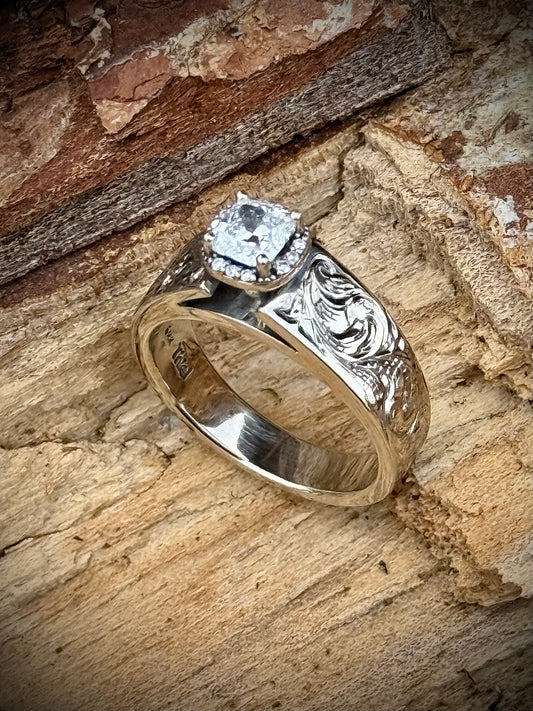 Halo Diamond Ring Sz. 6.5