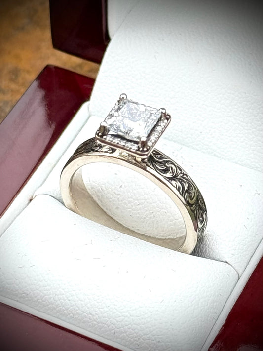 Whitegold Engagement Ring Sz 7