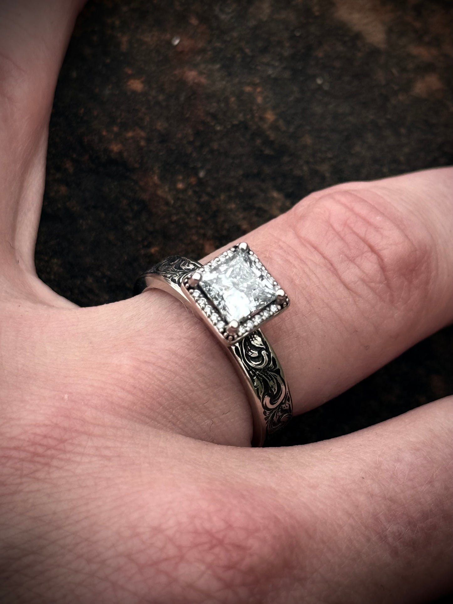 Whitegold Engagement Ring Sz 7