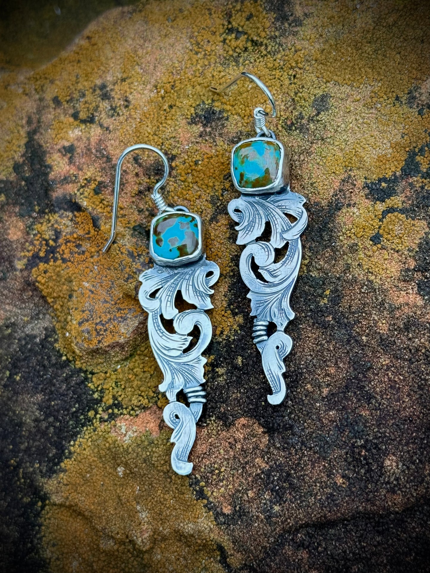 Turquoise Filigree Earrings