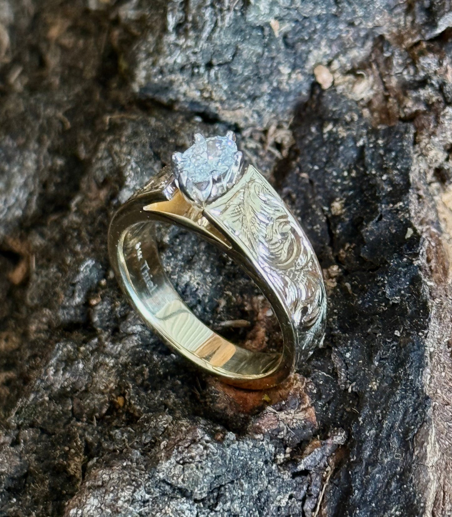 Engagement Low Cathedral Ring Sz 6.25