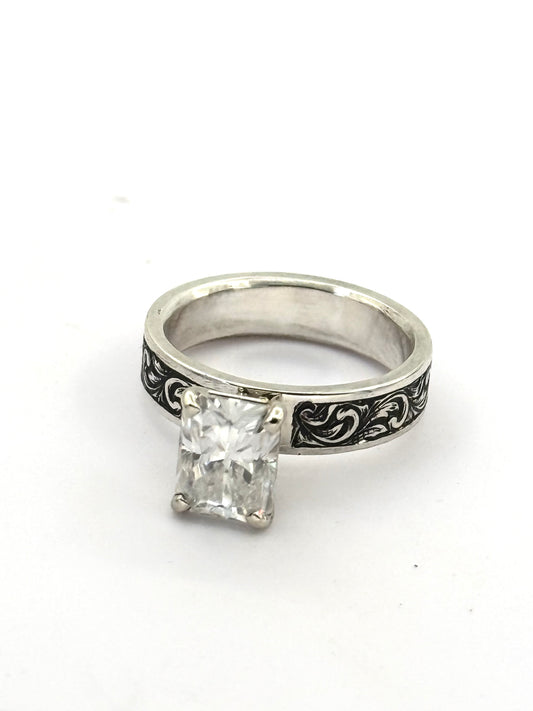 Moissanite Solitaire Sz 7.5