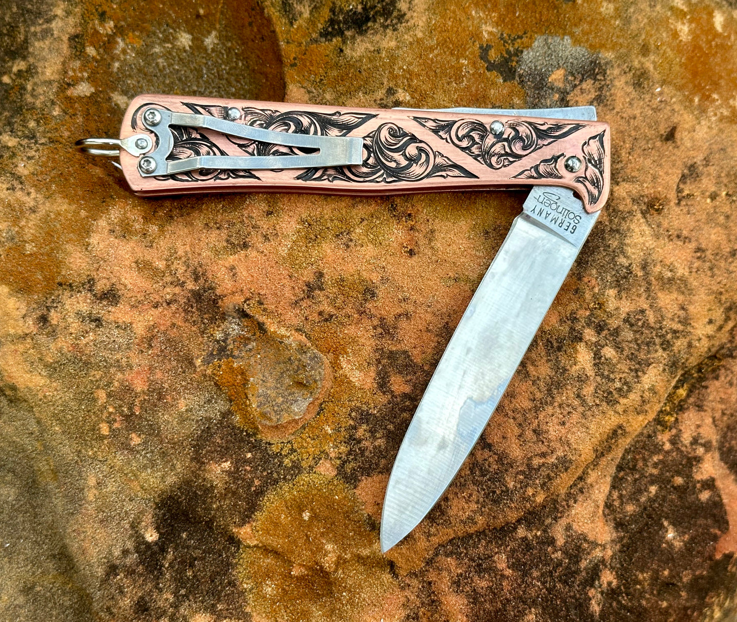 German Otter Knife Carbon Steel Pocket Clip