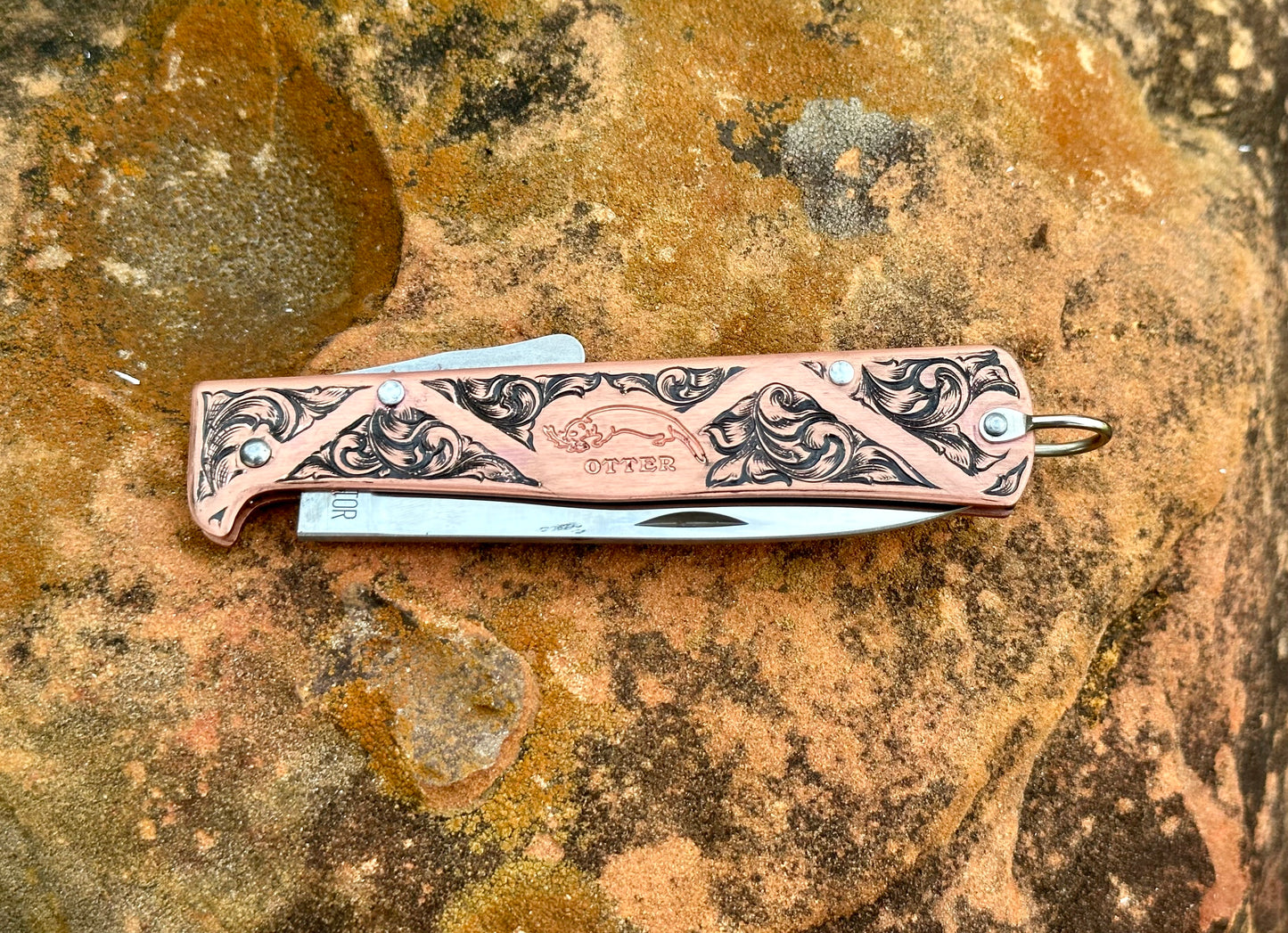 German Otter Knife Carbon Steel Pocket Clip