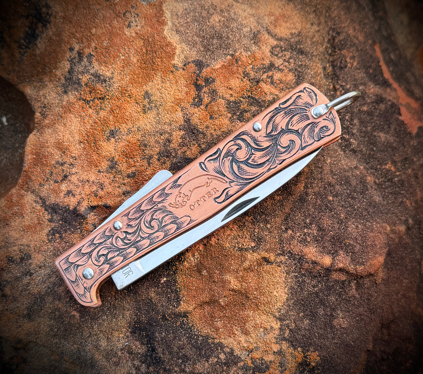 German Otter Knife Carbon Steel Pocket Clip