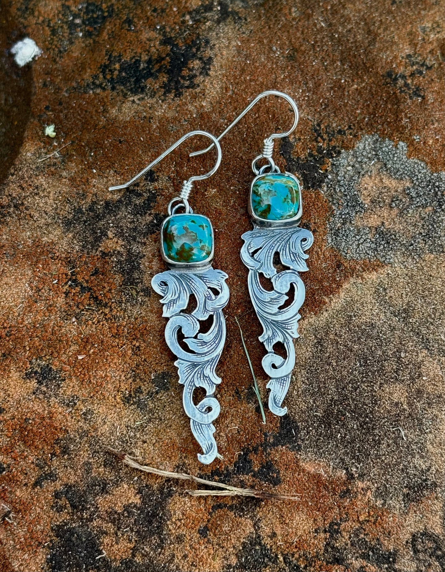 Turquoise Filigree Earrings