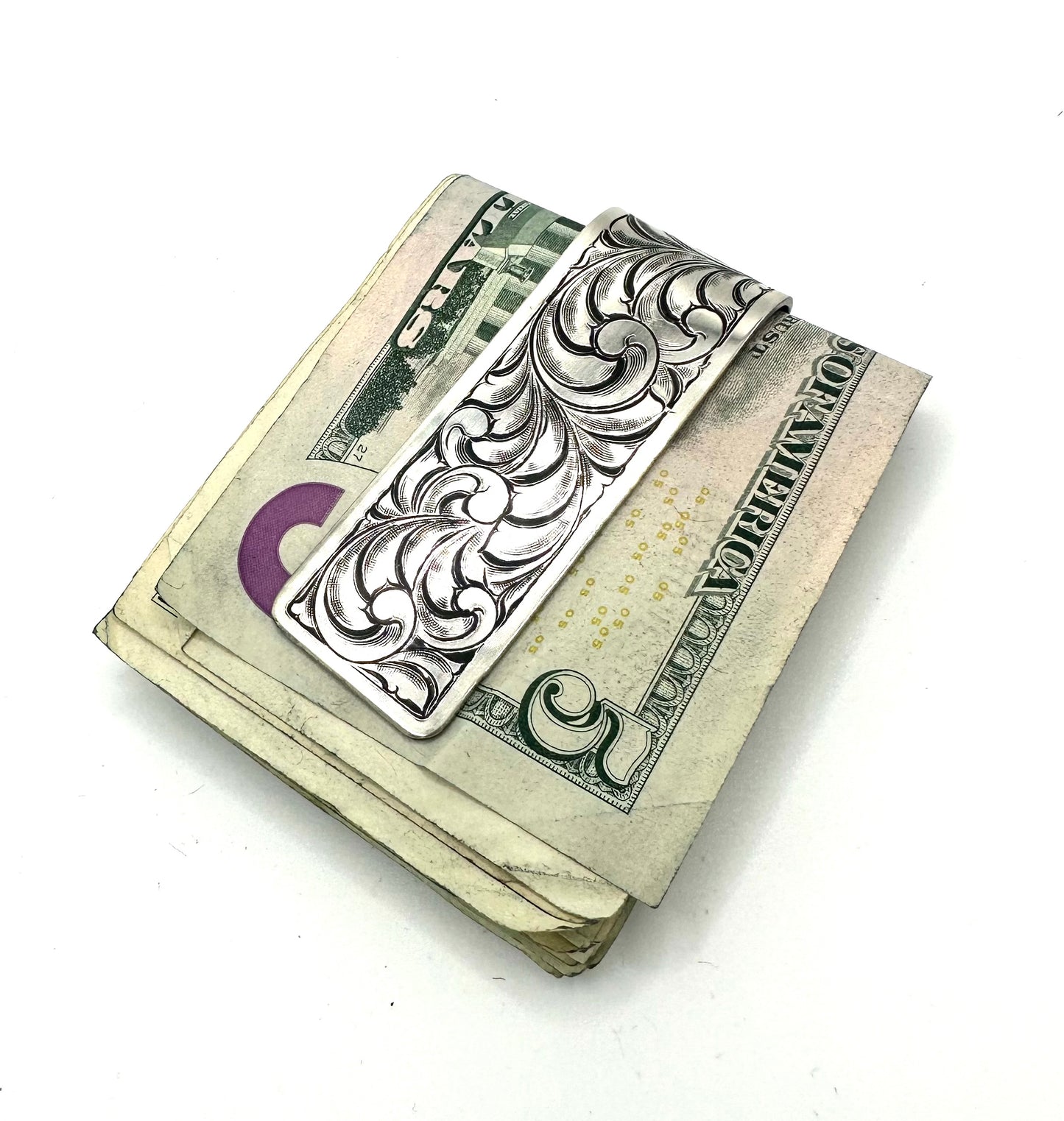 Money Clip hand engraved