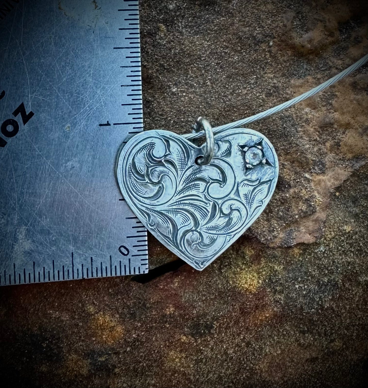 Sterling Heart White Topaz