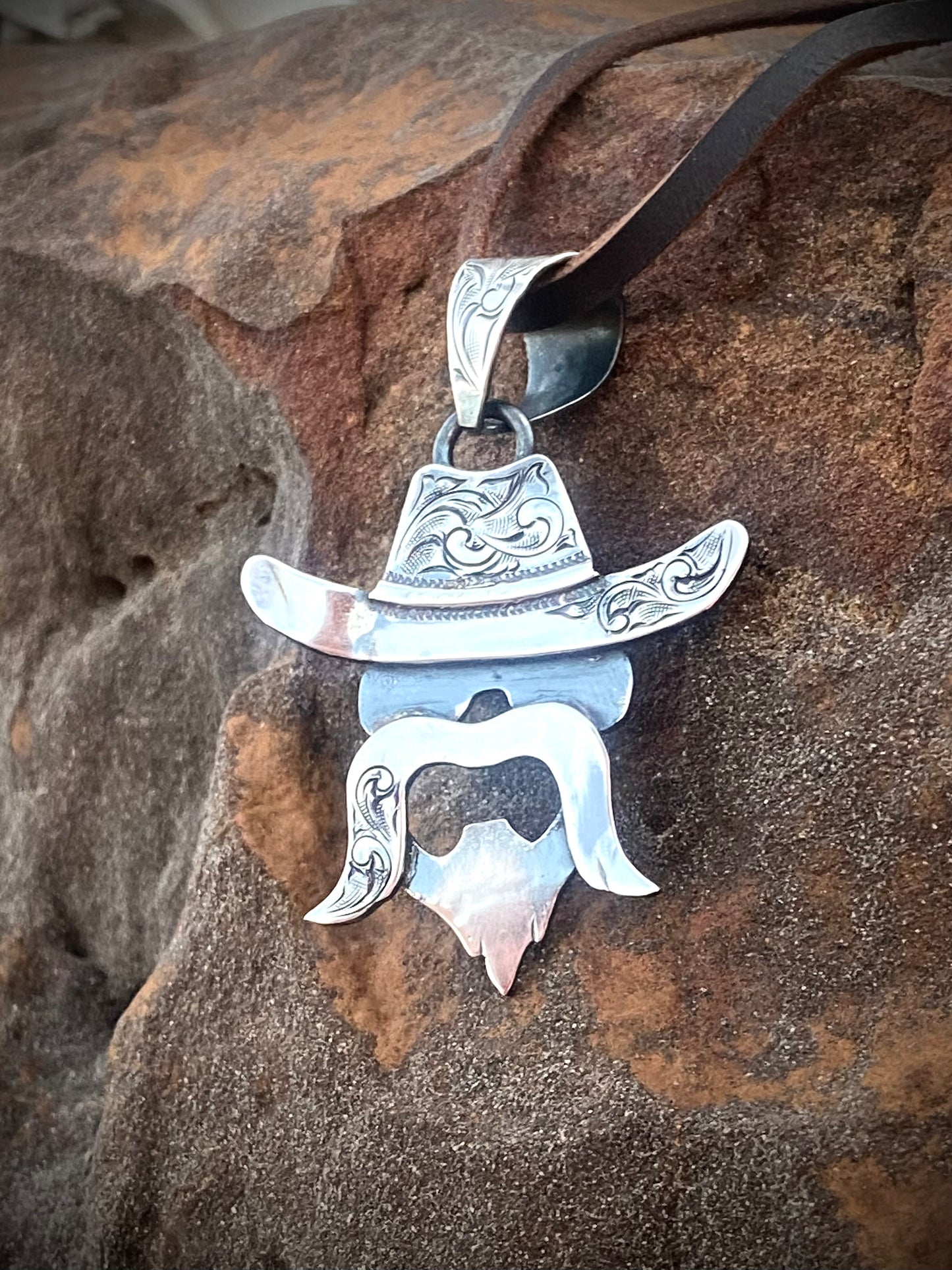 Mustache Cowboy Pendant
