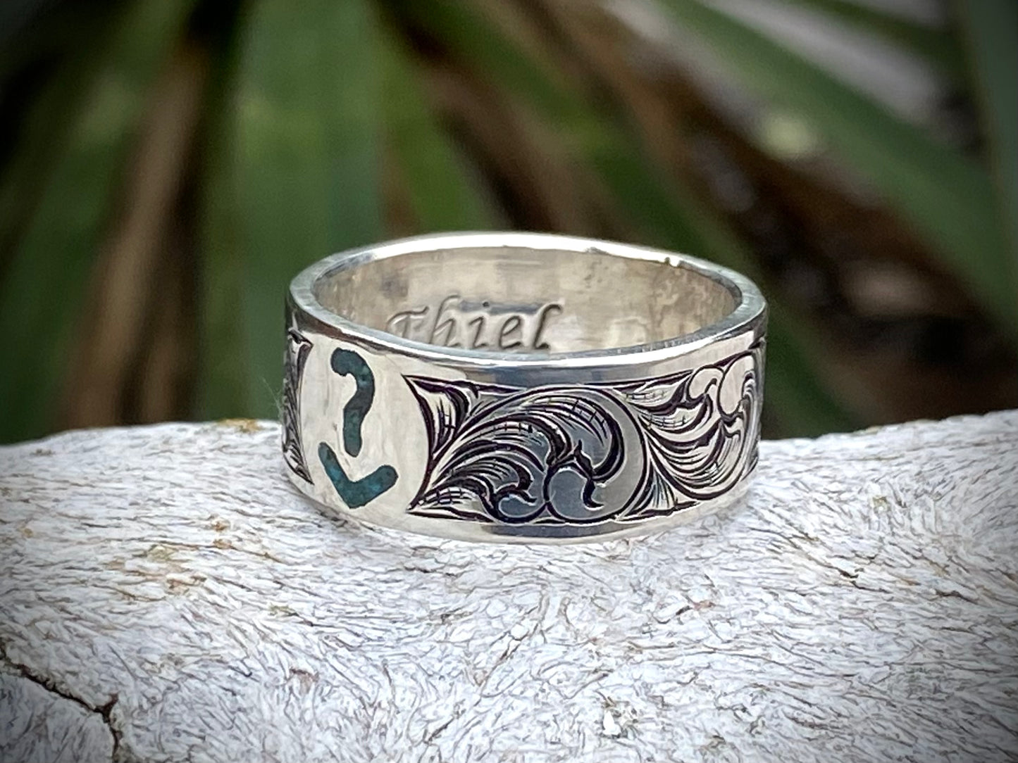 Sterling Band with Brand Inlay