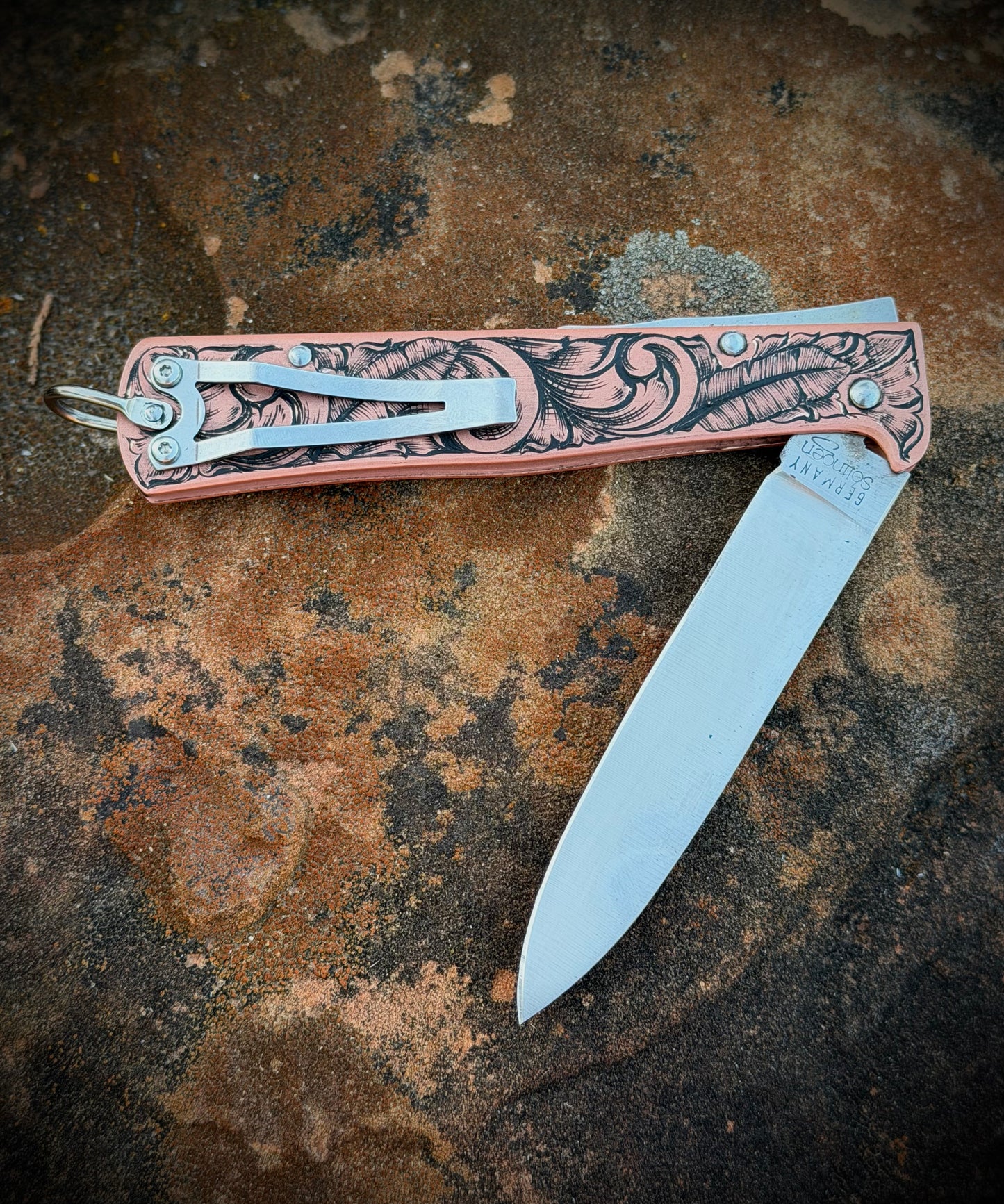 German Otter Knife Carbon Steel Pocket Clip