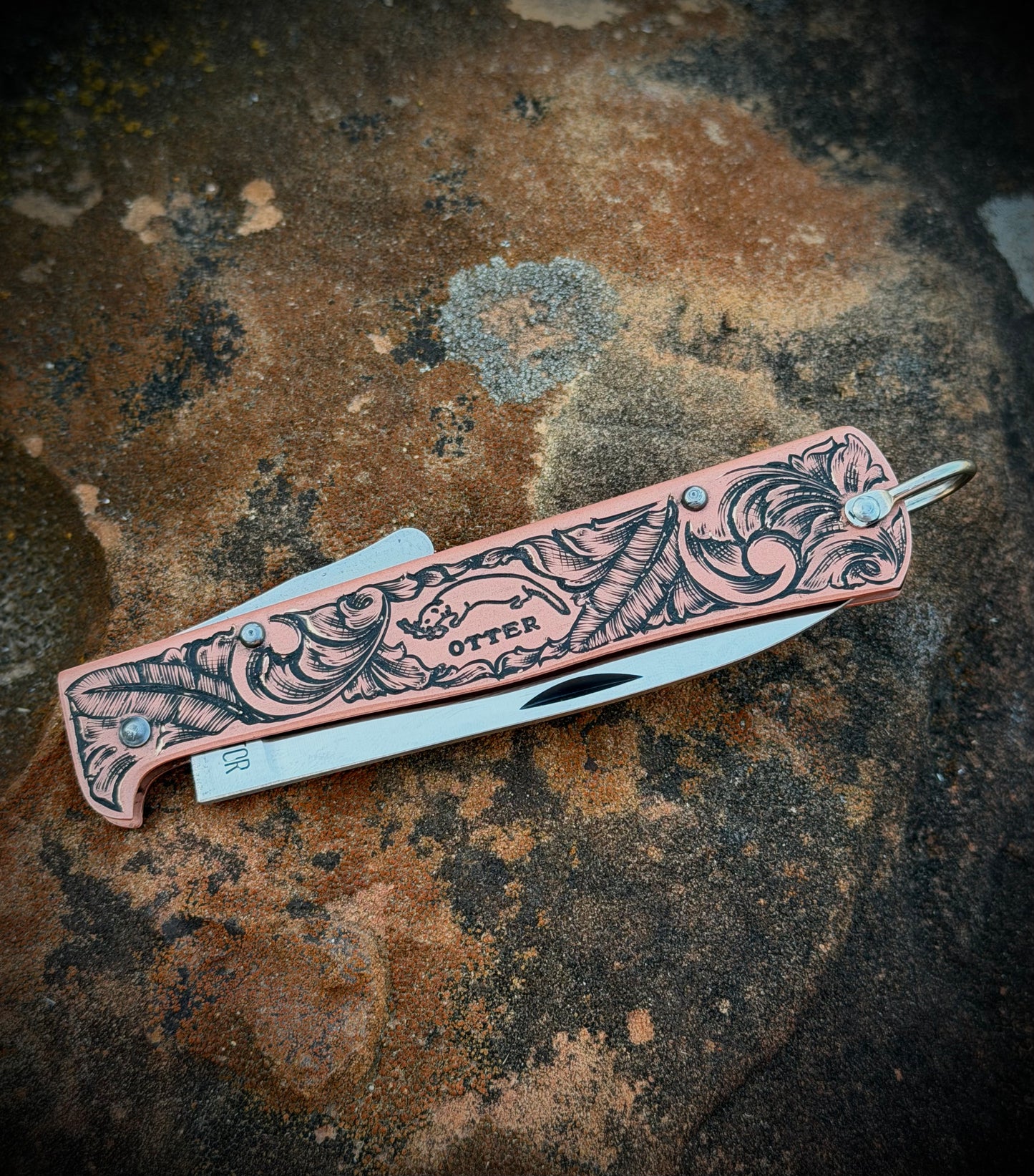 German Otter Knife Carbon Steel Pocket Clip