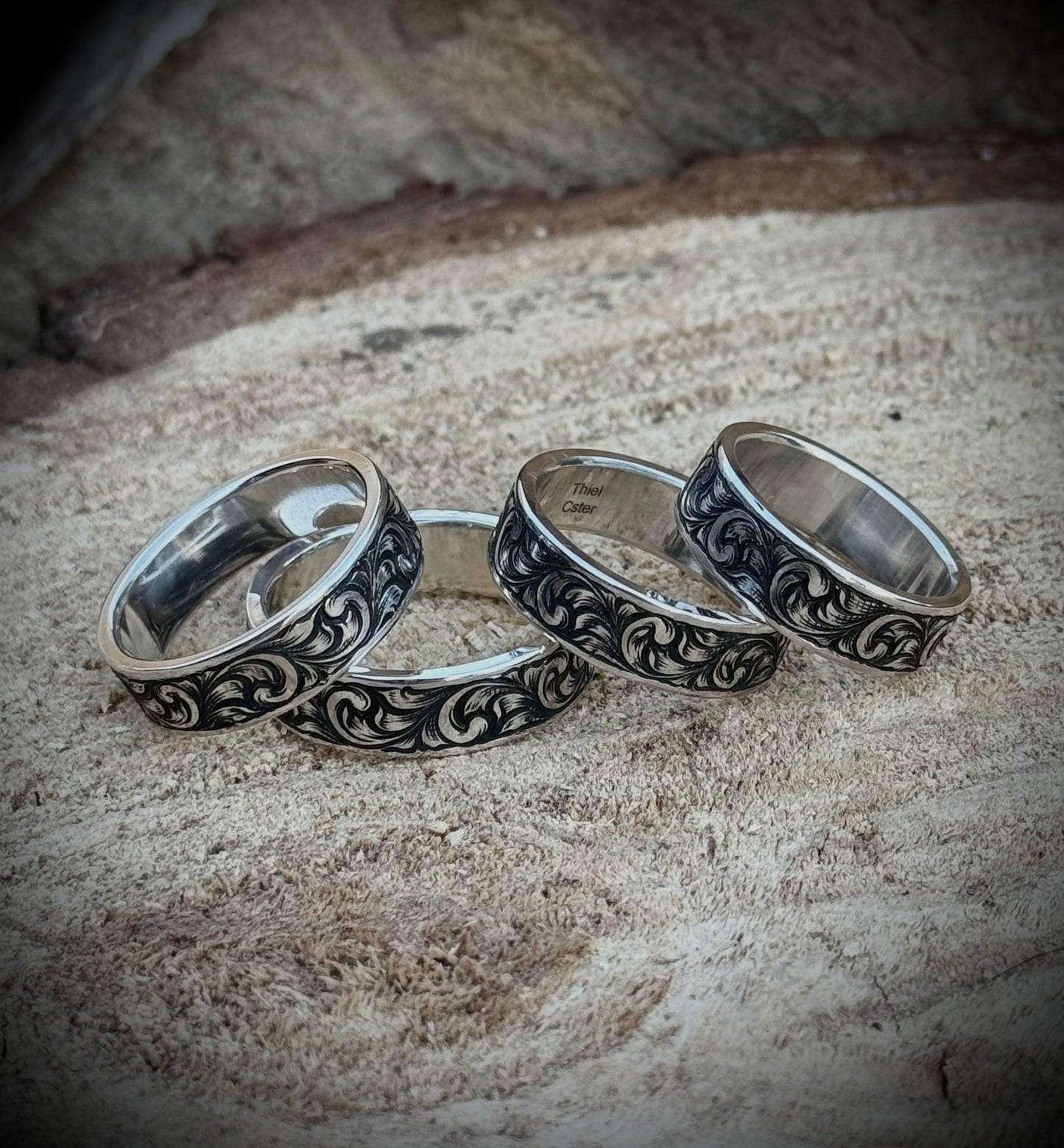 Sterling Wedding bands flat (choose Size)