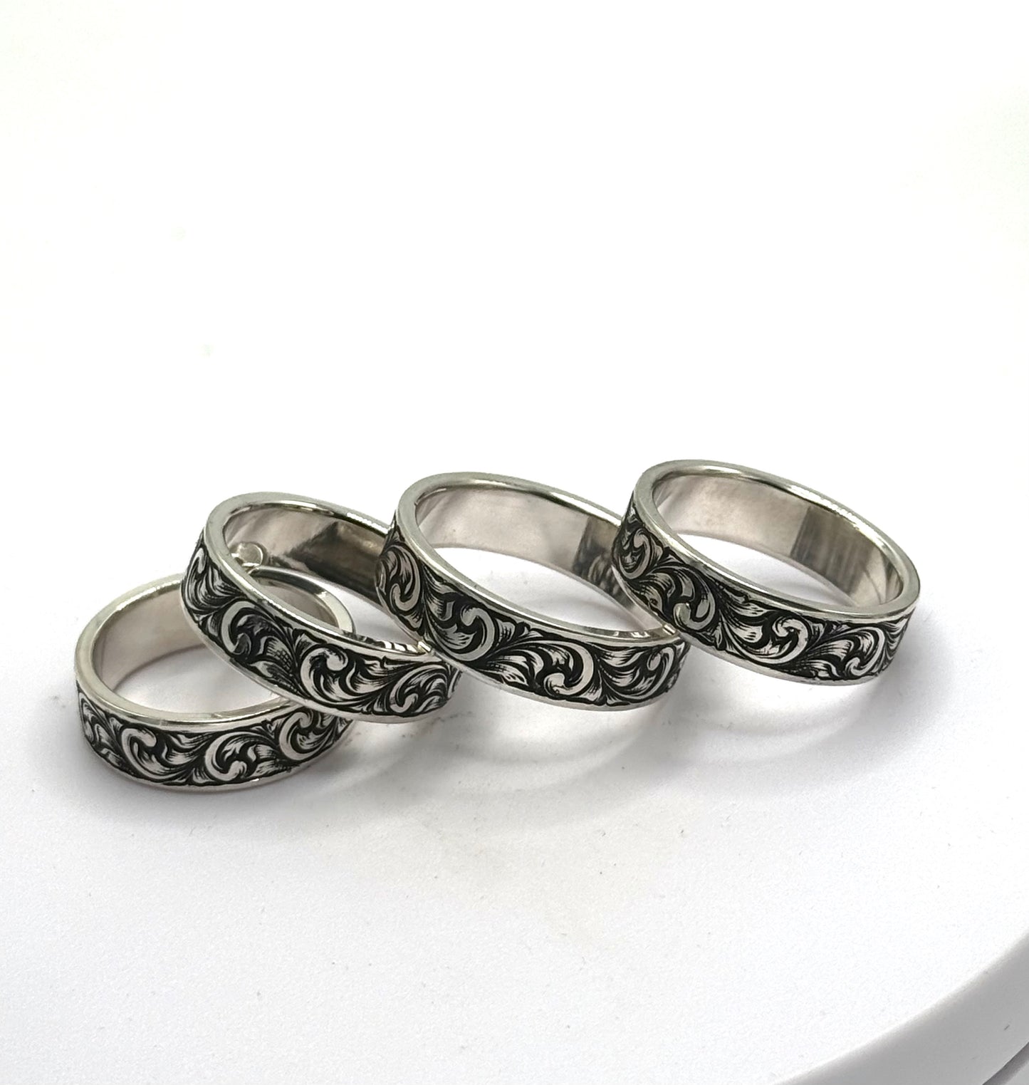 Sterling Wedding bands flat (choose Size)