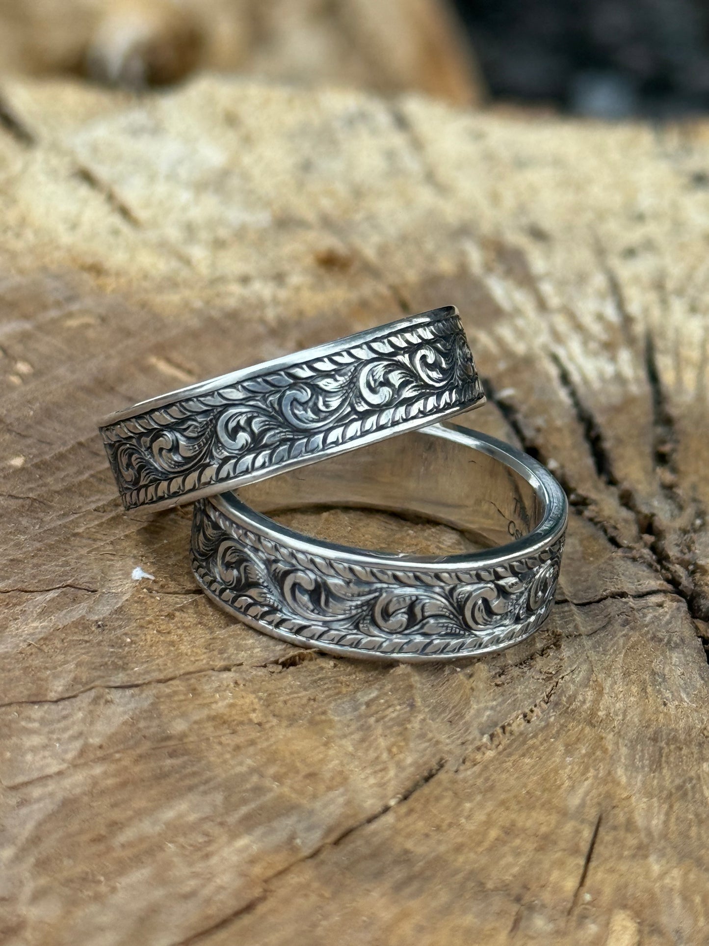 Sterling Wedding bands flat (choose Size)