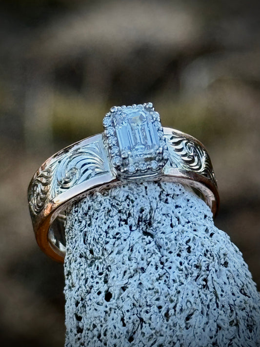 Two Tone Diamond Ring Sz 8