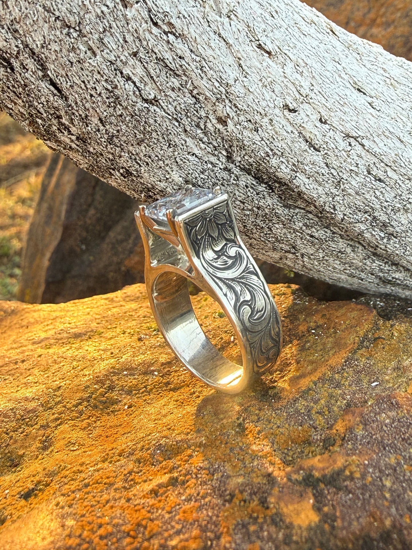 Sterling Cathedral Ring Sz 8