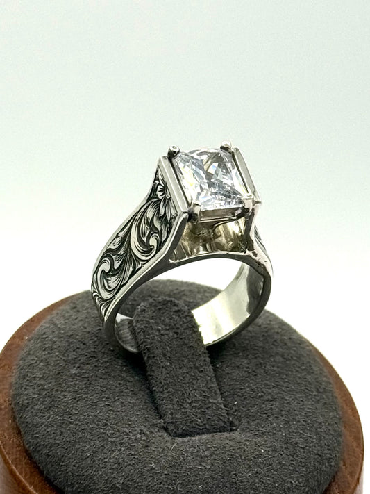 Sterling Cathedral Ring Sz 8