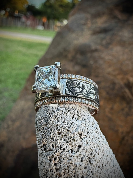 Two Tone Diamond Ring Sz 6