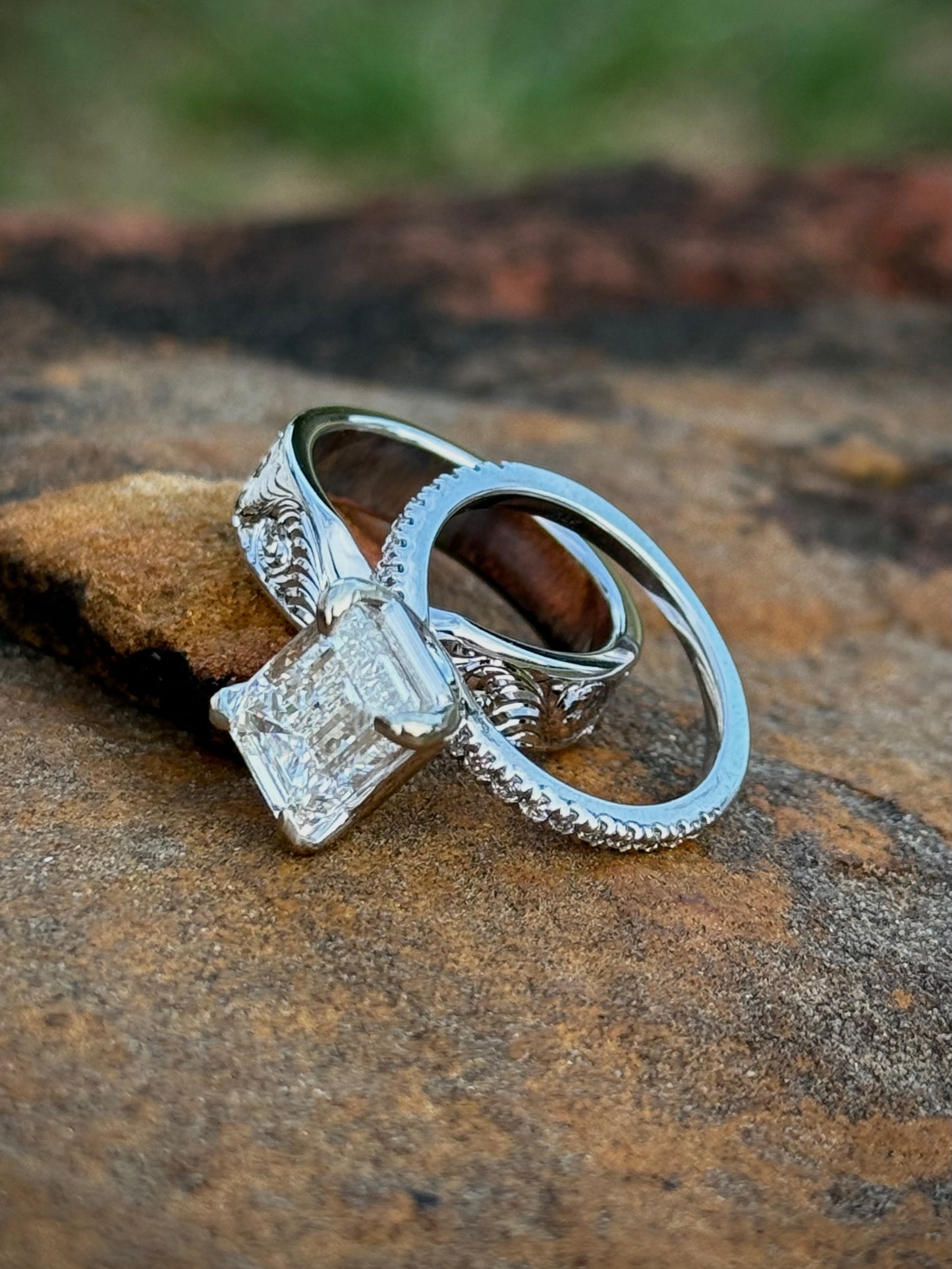 Engagement Ring & Band Set Sz 5.5