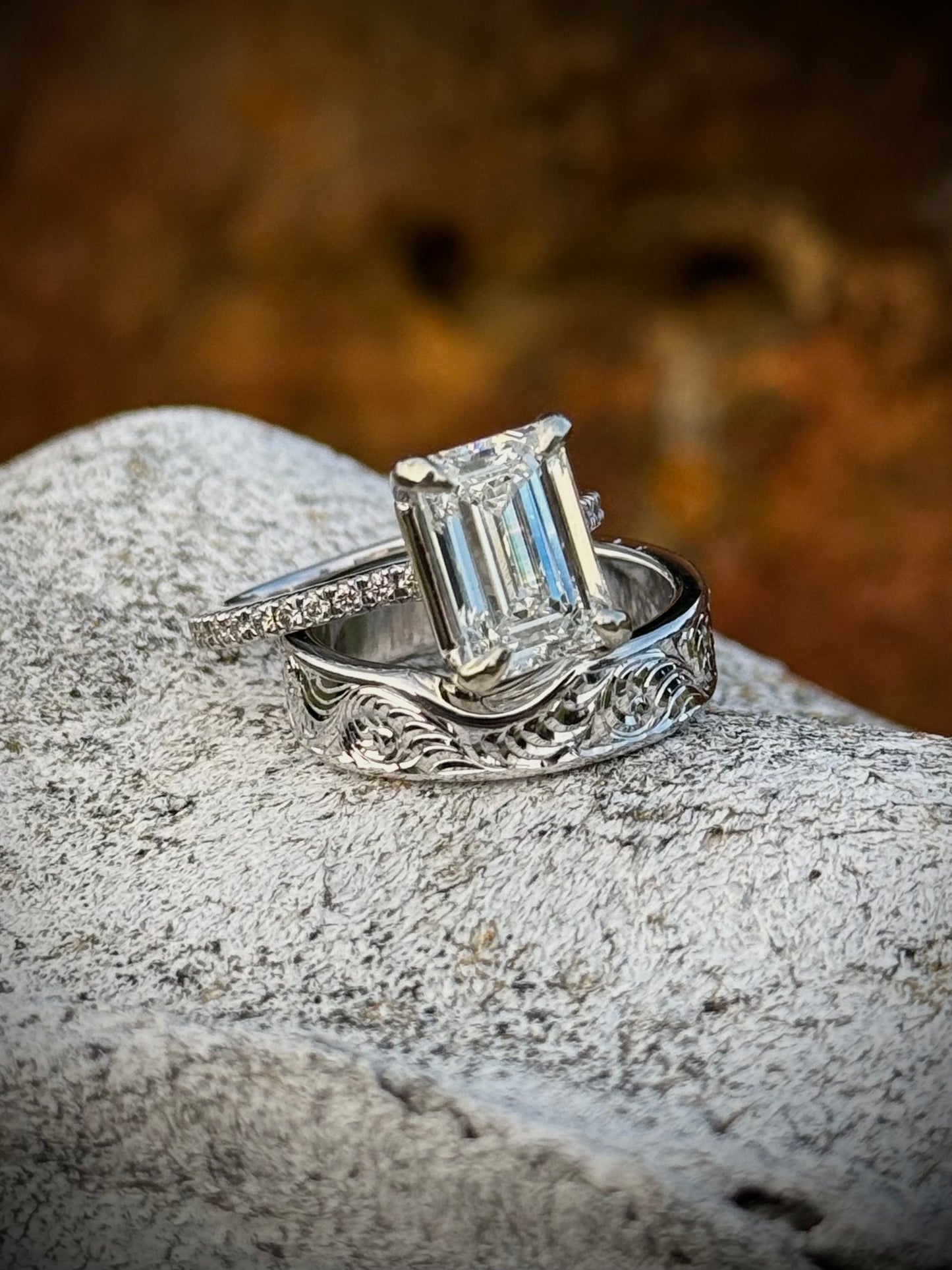 Engagement Ring & Band Set Sz 5.5