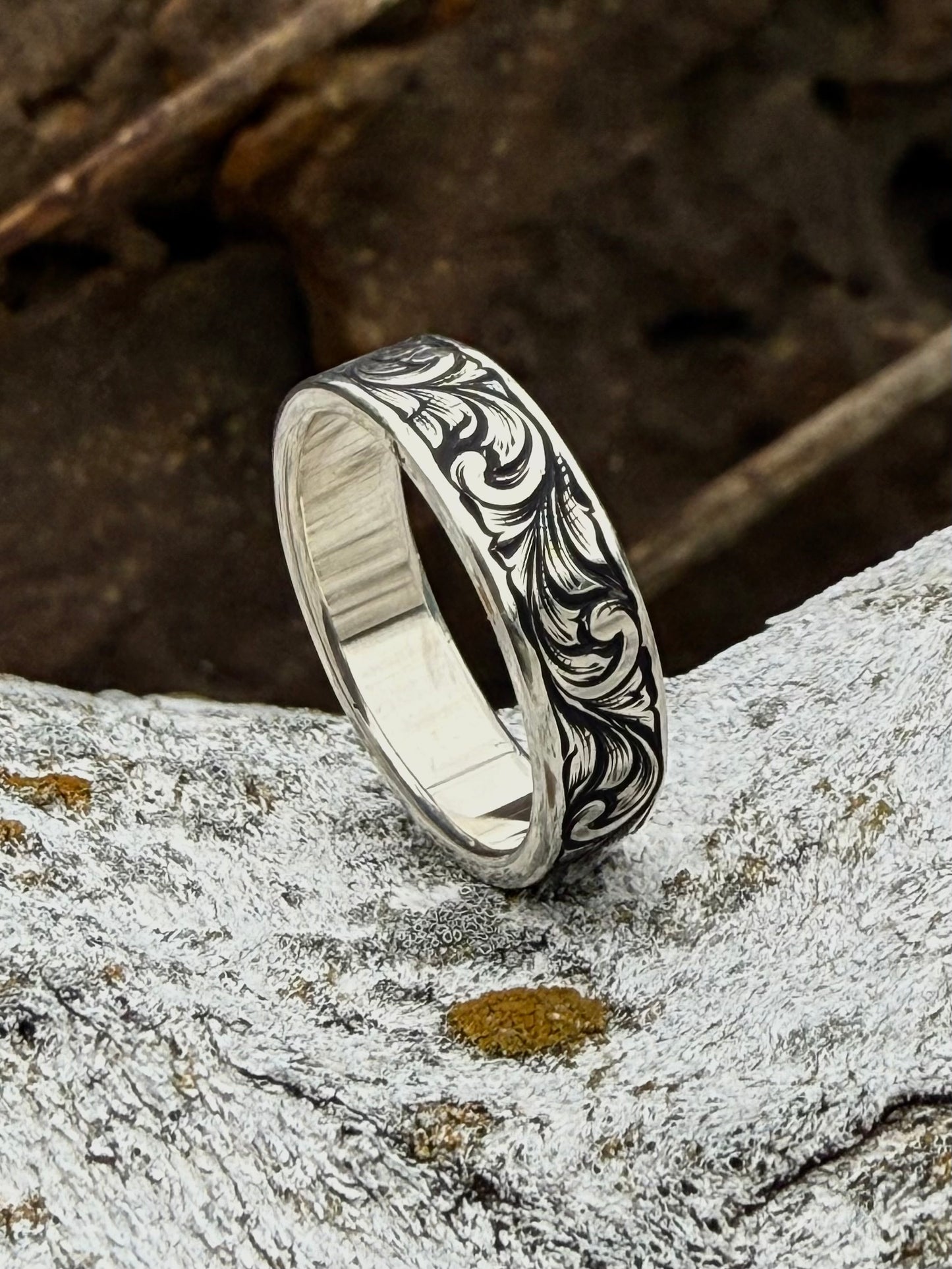 Sterling Wedding bands flat 6mm (choose Size)