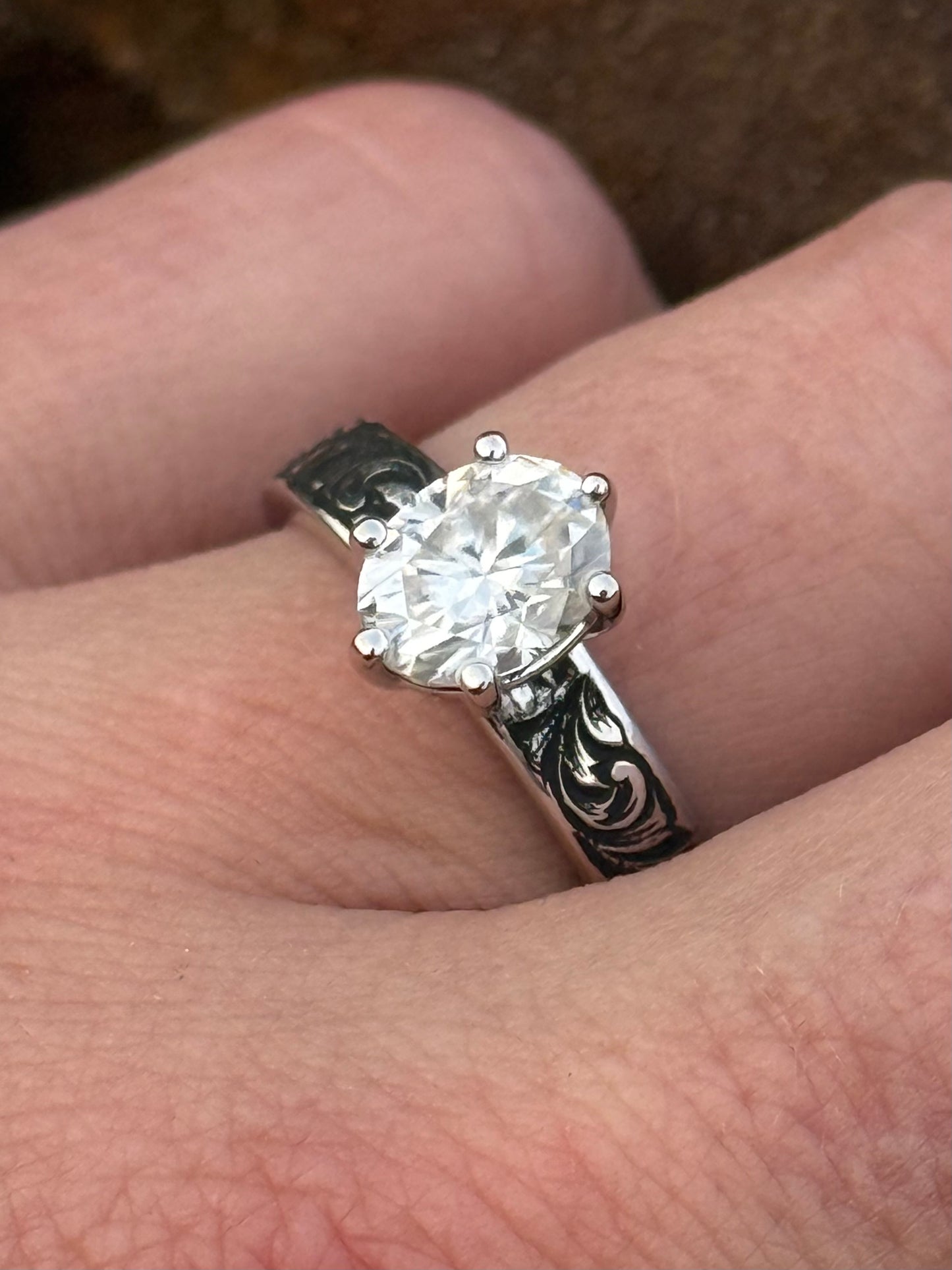 Moissanite Solitaire Sz 7