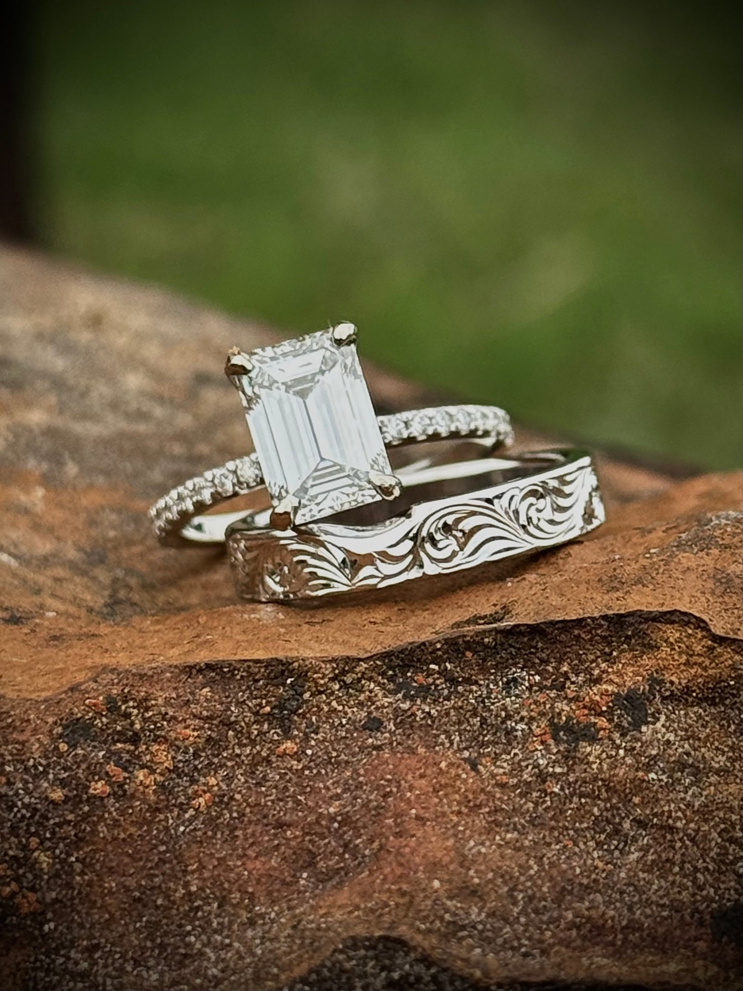 Engagement Ring & Band Set Sz 7