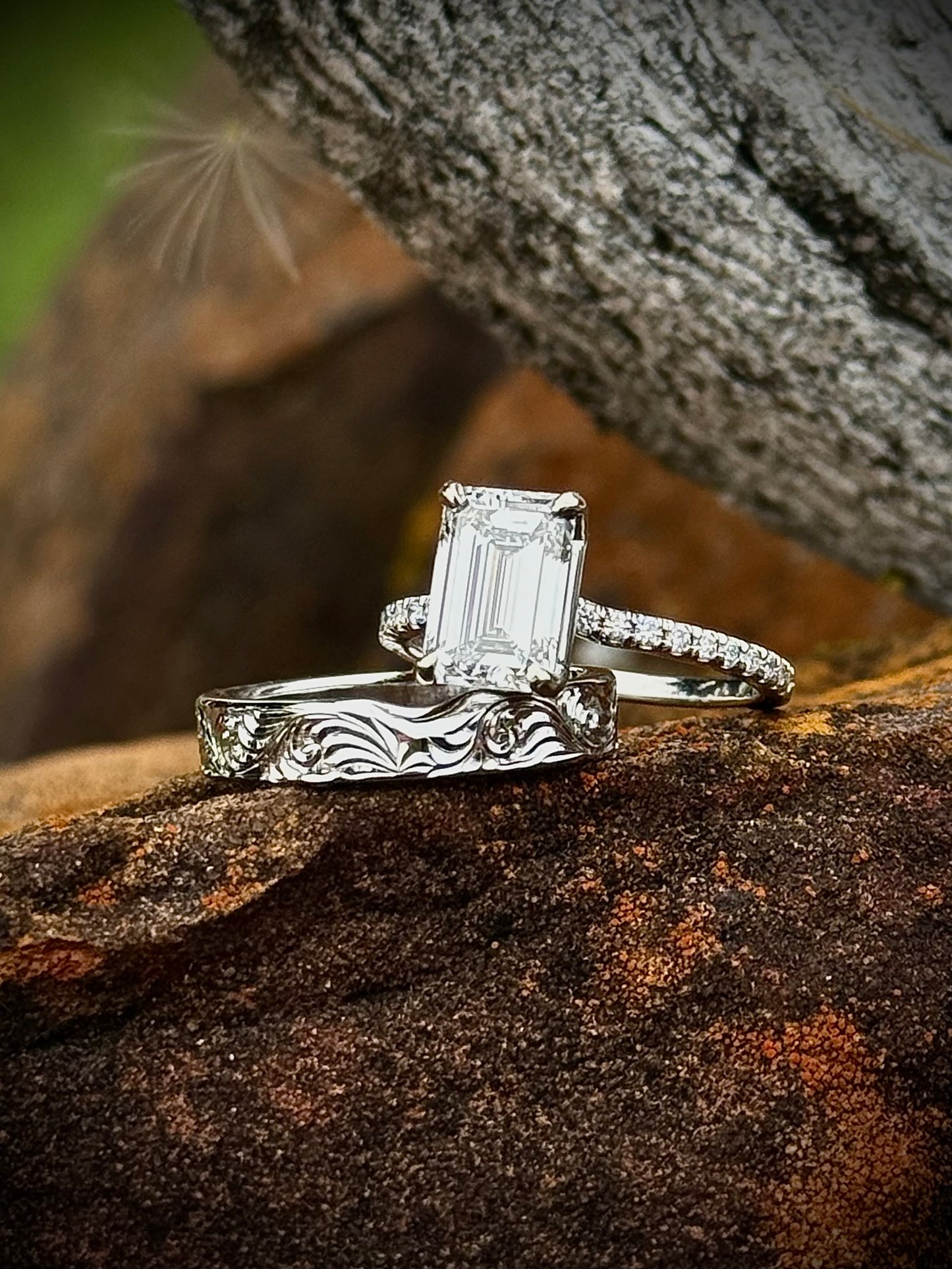 Engagement Ring & Band Set Sz 7