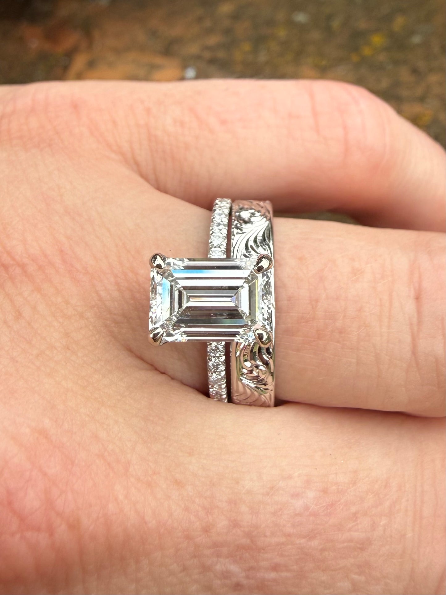 Engagement Ring & Band Set Sz 7