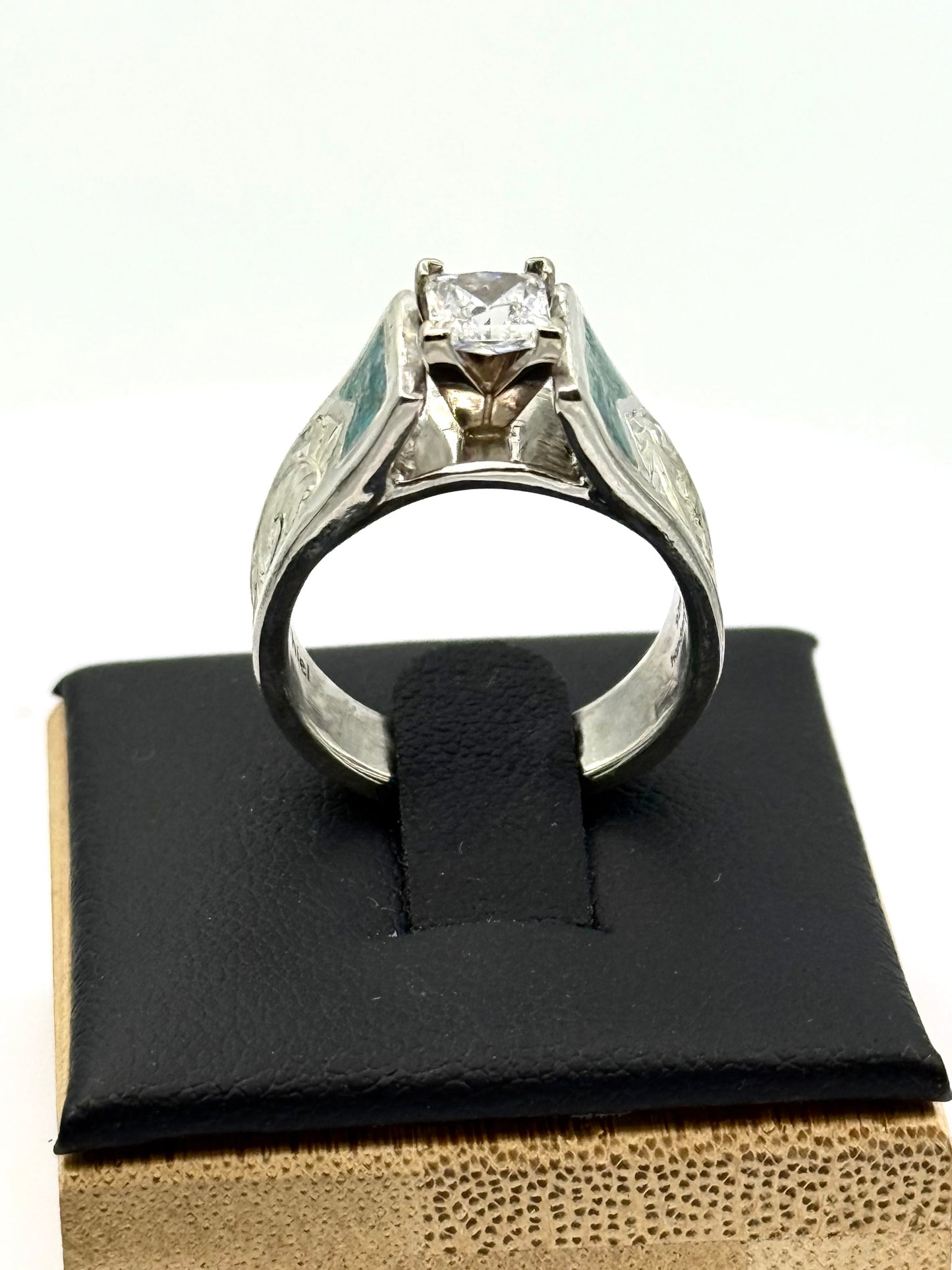 Sterling Engagement Ring Sz 6.75