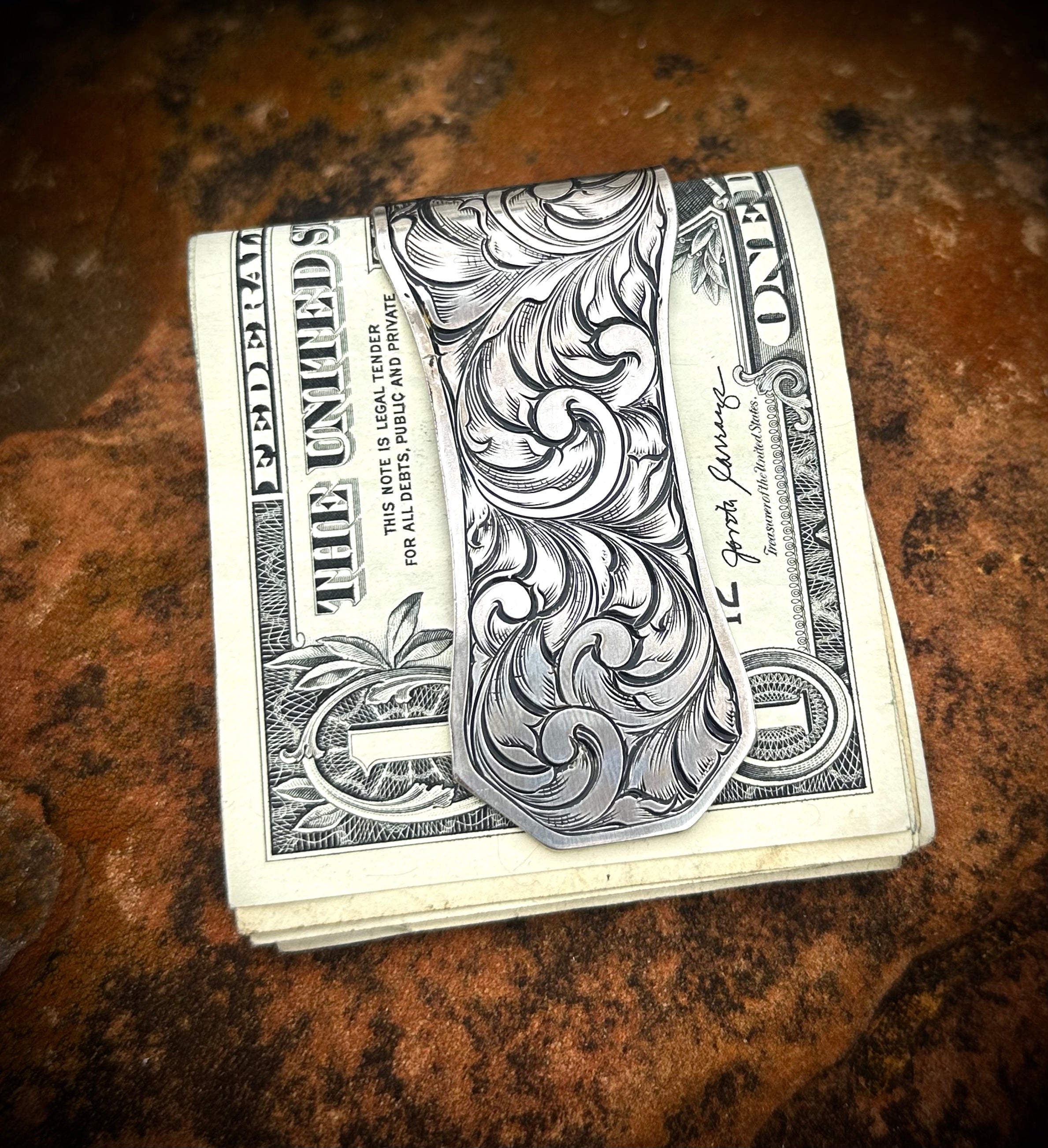 Money Engraved Pattern Money Clip hand engraved – Sabrina Thiel Art