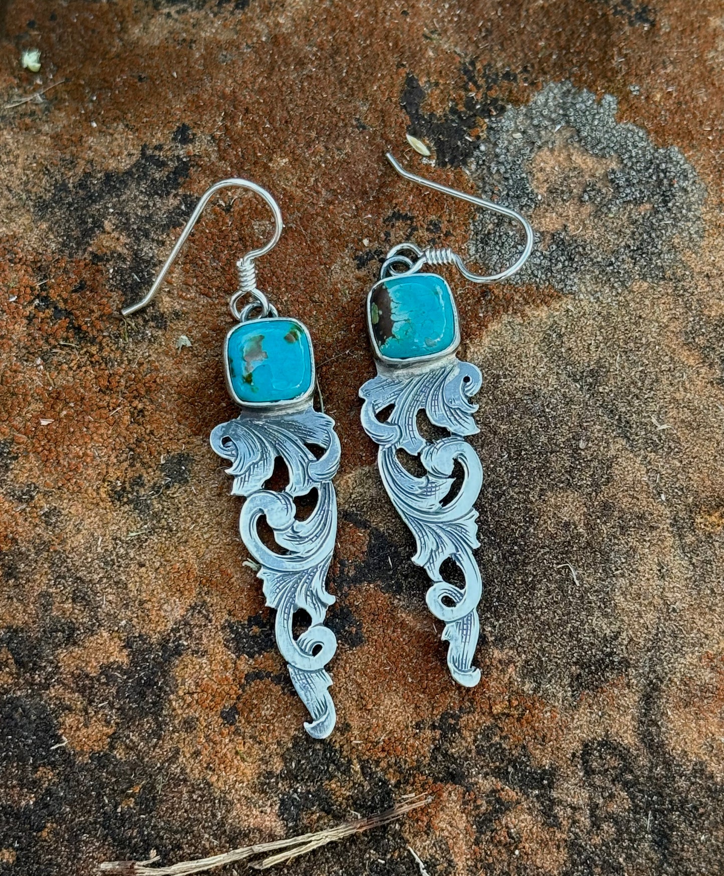Turquoise Filigree Earrings
