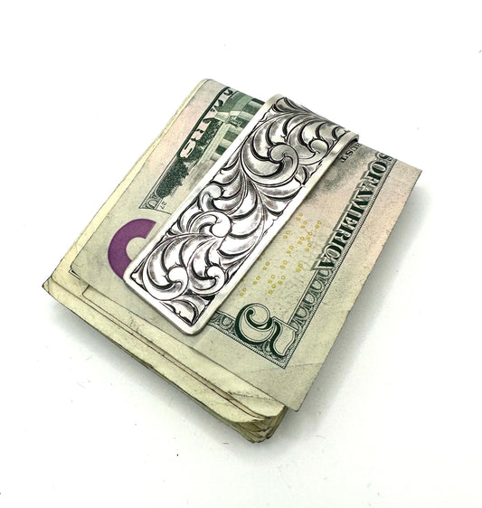 Money Clip hand engraved