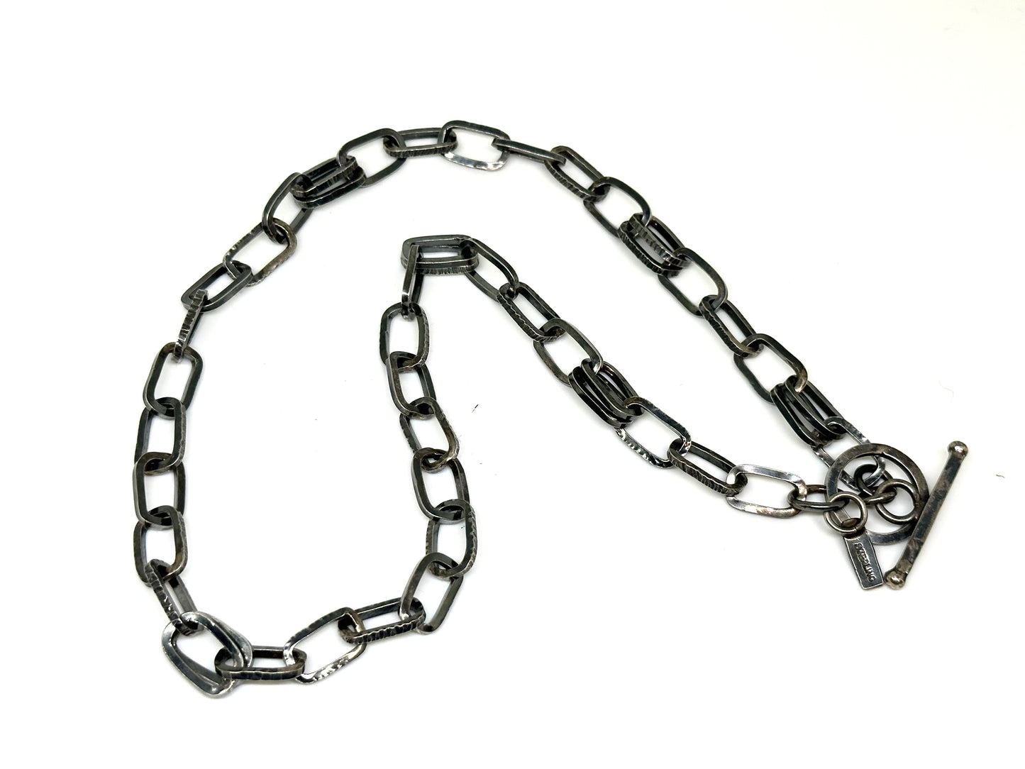 Sterling chain, medium links, hammered, 20.5"