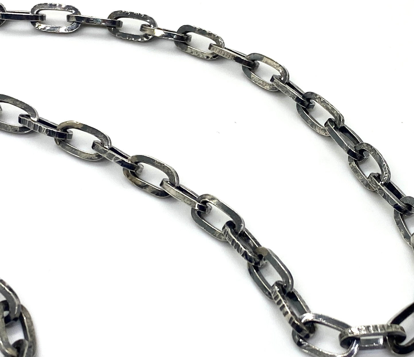 Handmade Chain small links, hammered links 24.5"