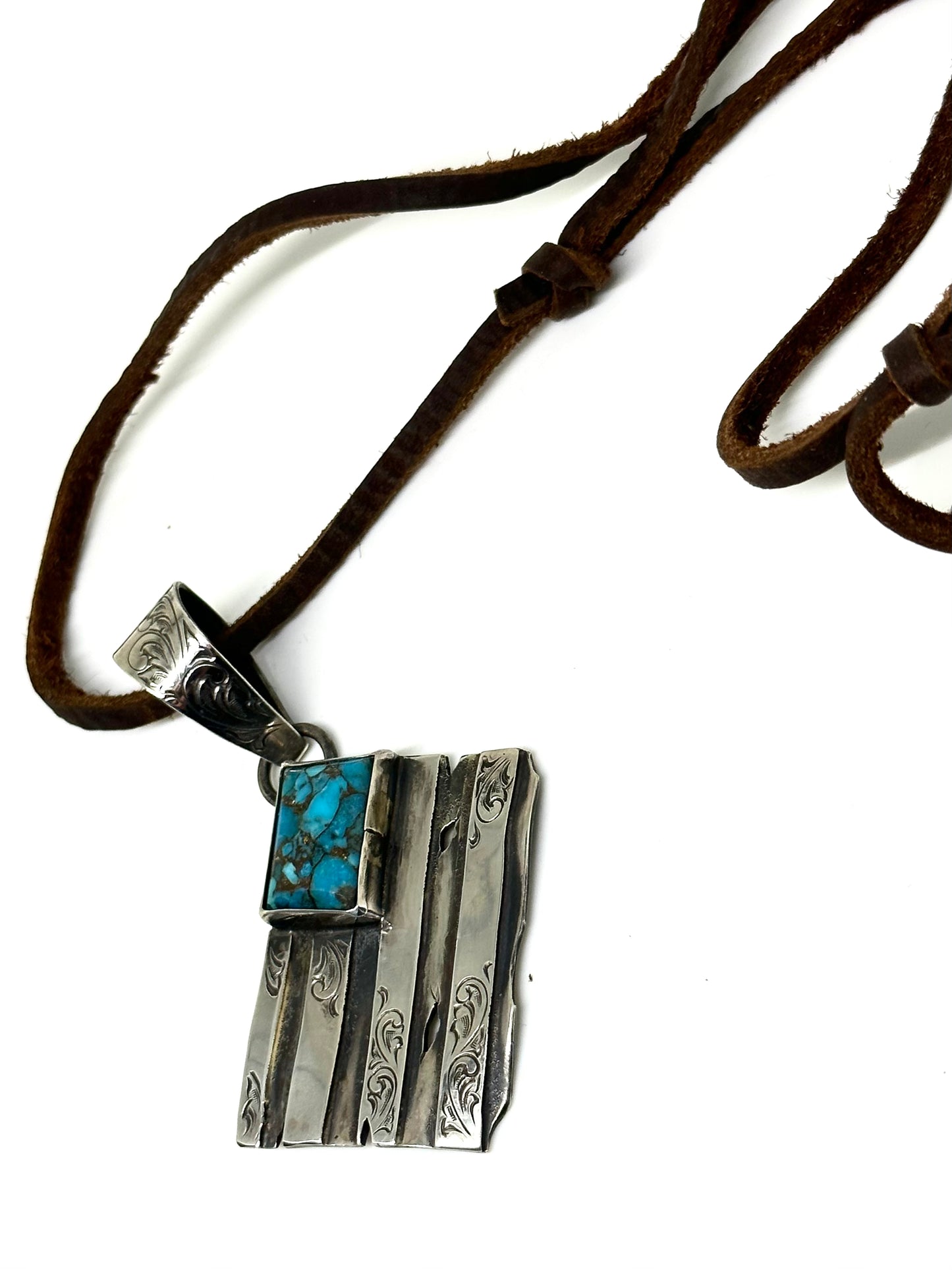 Flag Pendant with turquoise