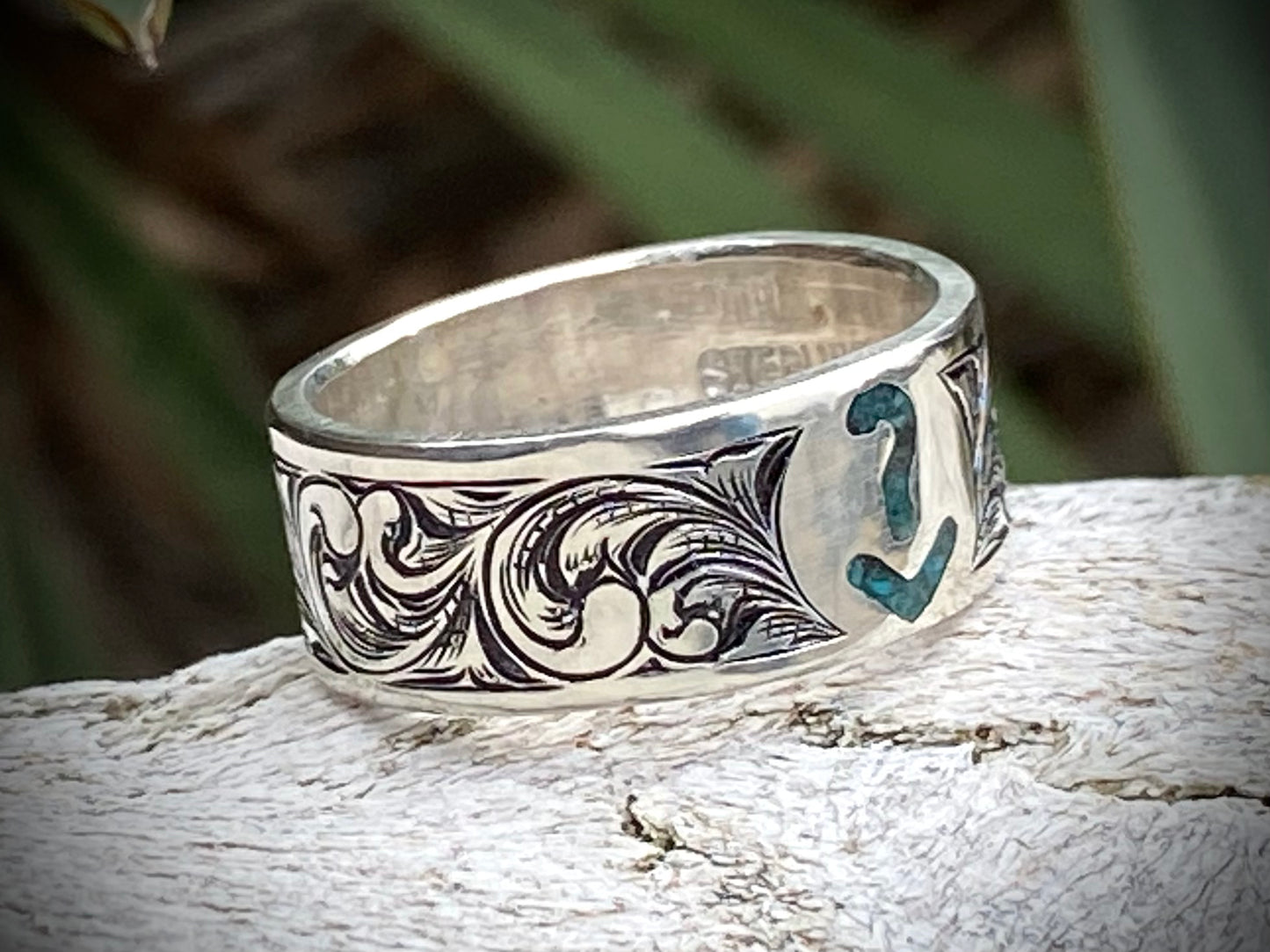 Sterling Band with Brand Inlay